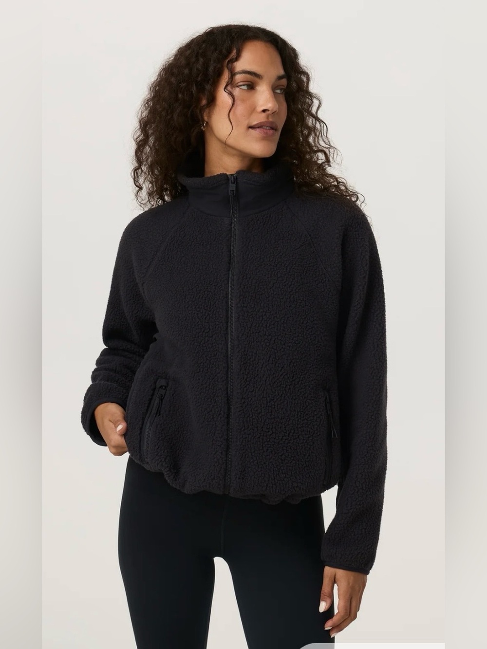Vuori Alpine Teddy fleece jacket black small zip up